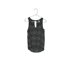 Old Navy Womens Sleeveless Black & White Print Keyhole Tank Top S